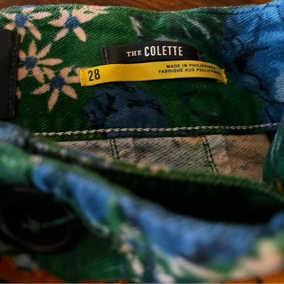 Anthropologie Maeve Colette Green Floral Velvet High-Waisted Wide-Leg Pants - 26 - Picture 12 of 13